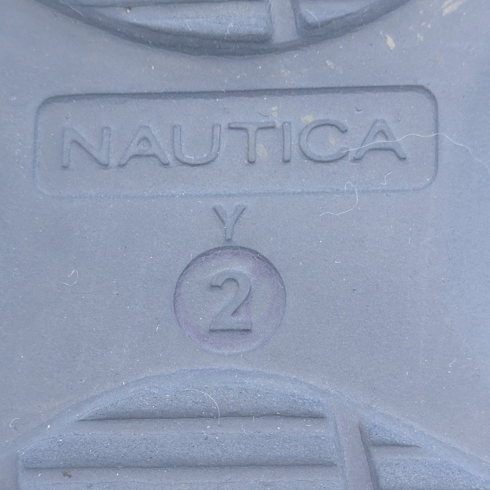 Nautica Kids Clogs Size 2 Navy Blue Water Shoes Slip On Beach Rubber - Picture 3 of 12